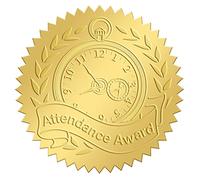 CRASPIRE 100 pegatinas de lámina de oro Premio de asistencia en relieve sellos de certificado autoadhesivos, pegatinas de decoración de medallas, certificación graduación notario corporativo sellos sobre