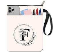 CRASPIRE 11 x 86 Pulgadas cremalllibro Funda Libro Tela la Manga 86 Pulgadas Cubierta Libro la Manga Adicional Letra del Alfabeto F Protector Hoja Flor Tela Bolsillo Bolsillo Lavable el Regalo