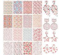 CRASPIRE 16 Estilo de Papel de Transferencia de Arcilla de Flores para Arcilla Polimérica Hojas de Transferencia Floral Hojas de Transferencia de Agua Retro Boho para Hacer Joyas Pendientes Esmalte