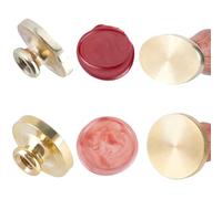 CRASPIRE 2 Estilos Juego de Sellos de Cera En Blanco Cabeza de Latón Extraíble Vintage Mango de Madera Sello de Cera de Sellado Oval Redondo Sin Logotipo Grabado para Invitaciones