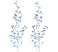 CRASPIRE 2 Parche de Flor de Ciruelo Azul con Apliques Florales Parches Encaje Bordados Pegatinas Tela para Planchar Y Coser Adornos Bordados para Manualidades Ropa Vestidos Accesorios Decoración