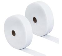 CRASPIRE 2 Rollo de Tiras de Guata Jelly Roll Tiras de Tela Jelly Roll para Alfombras 2.2 Pulgadas X 36 Yardas Tela Blanca para Tapicería Tiras de Mezcla de Algodón Perforadas para Colchas Trenzadas