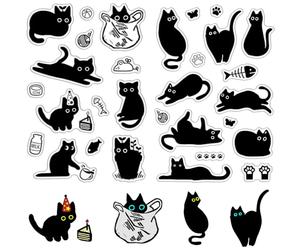 CRASPIRE 2 Sello de Goma Transparente de Gato Negro Reutilizable Lindo Gatito Pata de Gato Dibujos Animados Sellos de Silicona Transparente Vintage para Diario Tarjetas Decoración Bricolaje Álbumes