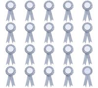 CRASPIRE 20 Pieza de Cinta de Premio En Blanco Gris con Forma de Roseta Broche de Botón de Gran Premio Cinta de Ganador de la Victoria para Bricolaje Accesorio para Fiestas En el Aula Competición