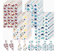 CRASPIRE 20 Pieza Papel Transferencia Arcilla Polimérica Oceánica 4 Estilos Tortugas Estrellas Mar Cangrejos Conchas Textura Cerámica Esmaltada Láminas Transferencia Agua 4.7x2.8 Pulgadas Calcomanías