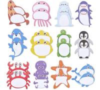 CRASPIRE 24 Pieza Notas Adhesivas Pequeñas Animales Marinos Dibujos Animados Vida Oceánica Autoadhesivas Kawaii Lindas Libretas Escribir Marcadores Página Animales Oficina Escuela Estudiantes Clases