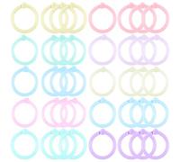 CRASPIRE 250 Pieza Anillas Plástico 10 Colores Carpetas Hojas Sueltas Coloridas Redondas Y Surtidas Pequeñas con Bisagras Llaveros Accesorios Libros Tarjetas Índice Papel Escuela Y Oficina