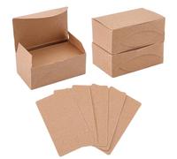 CRASPIRE 300 Unidad Mini Tarjeta de Cartulina Marrón Pequeña Etiquetas de Papel para Negocios Scrapbooking Índice de Palabras Invitación Nota Vocabulario Mensajes Fotos Tarjetas Flash