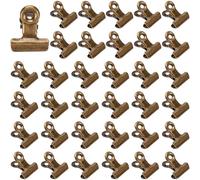 CRASPIRE 35 Pieza Clips Bronce Bulldog Clips Metal Vintage Carpetas Clips Bisagra Tableros Corcho Colgar Fotos Papel Tickets Organizadores Bolsas Comida Fotos Manualidades Arte Archivos Abrazaderas