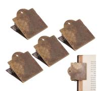 CRASPIRE 4 Clip Metal Vintage Libros Bronce Antiguo Viajeros Pequeños Clips Carpetas Soporte Documentos Archivos Organizadores Diarios Planificadores Lectores Amantes los Libros Escuela Y Oficina