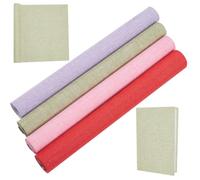 CRASPIRE 4 Tela de 51 x 11.8 Pulgadas para Encuadernación de Libros A4-A8 Superficie de Tela de Lino con Respaldo de Papel Rojo Rosa Verde Y Morado para Álbumes de Recortes Suministros Protectores