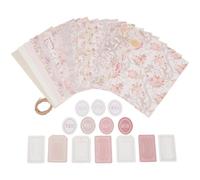 CRASPIRE 40 Pieza de Papel para Álbum de Recortes con Flores Vintage Papel de Origami de Estilo Rústico Rosa Estampado Floral