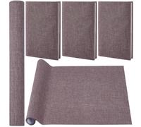 CRASPIRE 51 x 11.8 Tela de Lino para Libros Color Café Encuadernación de Libros Superficie de Tela Cubierta para Libros con Respaldo de Papel Tela Densa Álbumes Recortes Cubierta Archivo Protector