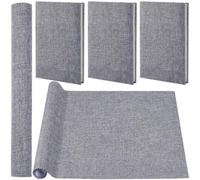 CRASPIRE 51 x 11.8 Tela de Lino para Libros Color Gris Encuadernación de Libros Superficie de Tela Cubierta para Libros con Respaldo de Papel Tela Densa Álbumes de Recortes Cubierta Archivo Protector