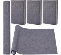 CRASPIRE 51 x 11.8 Tela de Lino para Libros Color Gris Oscuro Encuadernación de Libros Superficie de Tela Cubierta para Libros con Respaldo de Papel Tela Densa Álbumes de Recortes Cubierta de Archivo