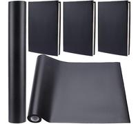 CRASPIRE 55 x 11.8 paño de Cuero Sintético Negro para Encuadernación de Libros A4-A8 Superficie Lisa de PU Cubierta de Base No Tejida Cubierta de Libro Álbum de Recortes Protector de Bricolaje