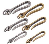 CRASPIRE 6 Llavero con Gancho En Forma de U, Llavero Japonés con Anzuelo de Pez, Llavero de Latón Macizo, Gancho para Llave, Hebilla para Cinturón, Cartera, Clip para Cinturón, para Mujeres