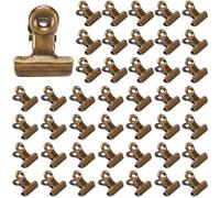 craspire 60 clips de bronce Bulldog Vintage Metal Binder bisagra Mini Clip Tablero de corcho colgante imágenes papel titular titular organizador 1 pulgada para bolsas de alimentos, fotos, manualidades