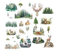 CRASPIRE 8 Hoja, 8 Estilos, Pegatinas para Ventana de Ciervo, Animales, Bosque, Ventana, Decoración de Pared, Pegatinas para Aula, Dormitorio, Sala de Estar, Ventana, Escalera, Escaparate, Decoración