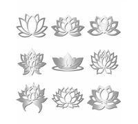 CRASPIRE 9 Pieza Pegatinas Metal Plateadas Loto PinzasCalcomanía Flor LotoCalcomanía Autoadhesiva Impermeable DecorarCalcomanías Dibujos Animados Álbumes RecortesManualidadesTarjetas Teléfono