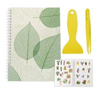 CRASPIRE Álbum de Pegatinas Reutilizable Álbum de Colección de Pegatinas Tamaño A5 40 hojas Organizador de Pegatinas Reutilizables Libro de Almacenamiento Libro de Pegatinas con Pinzas Y Espátula