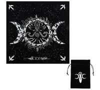 CRASPIRE Altar Cloth Tarot Cards Mesa Suministros de Brujería Witchraft Witchery Triple Moon Goddess Mantel Alter Sacred Table Cover Espiritual Spell Witch Tarot Suministros