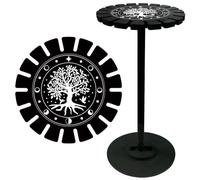 CRASPIRE Árbol de la Vida Péndulo Soporte de Cristal Luna Prase Adivinación Rueda de Radiestesia Soporte de Exhibición Negro Estante Vintage Roma Cosas de Bruja Organizador de Madera Estante para