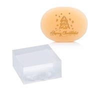 CRASPIRE Árbol de Navidad Sellos de Jabón Sello de Acrílico Transparente Relieve DIY Capítulo Impresión Moldes Suministros Regalo Hecho A Mano Jabón Sello Cuadrado para Arte Manualidades