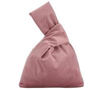 CRASPIRE Borsa Da Polso Rosa Da Donna In Velluto con Nodo Mini Pochette Da Sera Borsetta Portatile Color Rosa Antico Piccola Borsa Da Polso Giapponese Portafoglio Per Cellulare Elegante Da Viaggio