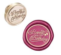 CRASPIRE Cabezal de Sello de Cera de Feliz Cumpleaños Sellado Extraíble Cabezal de Sello de Latón para Sobres de Regalo Creativos Invitaciones Tarjetas Decoración