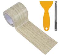 CRASPIRE Cinta Adhesiva Veta Madera Amarilla Clara Parche Realista Autoadhesiva Multiusos Raspador Resistente Imitación Madera Polietileno para Mesas Muebles Renovación Armarios Espátula Y Cuchillo