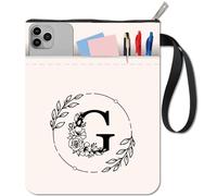 CRASPIRE Cloth Book Sleeve Book Cover Zipper Pouch with Extra Sleeve Flower Leaf Alphabet Letter G Washable Tela Protector Notebook Wrap Pocket for Paperback Hardcover Regalo 11 x 86 Pulgadas