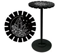 CRASPIRE Estante de Péndulo de Cristal con Forma de Flor de Luna, Soporte de Exhibición, Soporte de Exhibición, Negro, Mágico, Bohemio, de Madera Adivinación Tableros Metafísicos Cosas de Bruja