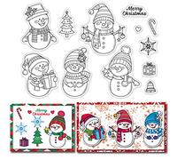 CRASPIRE Feliz Navidad Sellos Transparentes de Silicona Muñeco de Nieve Regalo Copo de Nieve Patrones de Navidad Sellos Transparentes para Hacer Tarjetas de Navidad Decoración DIY Scrapbooking Relieve