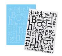 CRASPIRE Fondo de Cumpleaños En Relieve Carpeta Palabra Vintage Plástico Plantilla Vintage Plantillas para Hacer Tarjetas Herramienta DIY Hecho A Mano Scrapbooking Papel Artesanía Álbum Sellos