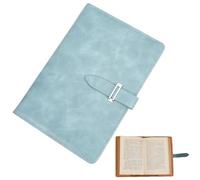 CRASPIRE Funda Cuero para Libreta A5 Color Cian Impermeable Tipo sobre Rellenable para Negocios Hecha A Mano Ideal para Amantes la Lectura Regalo para Compañeros Clase