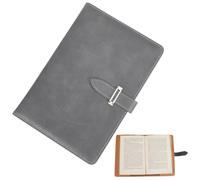 CRASPIRE Funda Cuero para Libreta A5 Color Gris Impermeable Tipo sobre Rellenable para Negocios Hecha A Mano Ideal para Amantes la Lectura Regalo para Compañeros Clase