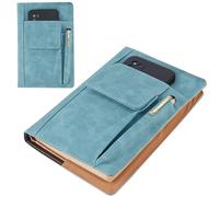 CRASPIRE Funda de Libro Azul Piel Sintética Impermeable,Reutilizable, Libros Bolsillo, Bolsillos Bolígrafos,Ideal Amantes los Y como Regalo Compañeros Clase,6.1,8.54 x (5) cm.