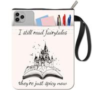 CRASPIRE Funda de Libro con Diseño de Castillo Protector de Libros Palabras Cubiertas de Libros de Bolsillo Funda de Tela Lavable con Cremallera Y Bolsillo Adicional para Amantes de los Libros Regalos