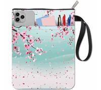 CRASPIRE Funda de Libro con Diseño de Flor de CerezoFunda Protectora para Libros de BolsilloLavablecon Cremallera Y Bolsillo AdicionalIdeal como Regalo para Amantes de la Lectura