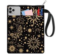 CRASPIRE Funda de Libro con Diseño de Sol Y Luna Funda Negra con Diseño Estrella Libros Bolsillo Tela Lavable Cremallera Y Bolsillo Adicional Amantes los Regalo Compañeros Clase