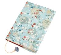 CRASPIRE Funda de Libro de Tamaño A5 de 8.3 x 6.5 Pulgadas Suave Tela Satinada Diseño Floral Vintage Lavable Marcapáginas de Tapa Dura Tapa Blanda Protector de Libros para Amantes de los Libros