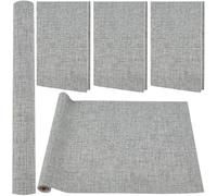 CRASPIRE Funda de Libro de Tela de Lino Gris de 51 x 11.8 Pulgada Tela de Poliéster con Respaldo de Papel Cubierta de Encuadernación Tejida para Libros Álbumes Álbumes de Recortes Archivos Bricolaje