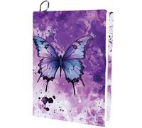 CRASPIRE Funda de Tela Elástica con Diseño de Mariposas 15.8 x 9.8 Pulgada Poliéster Morado Lavable Y Reutilizable Decorativa Gran Tamaño para Cuadernos Tapa Dura Accesorios para Lectores