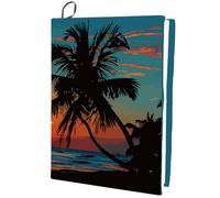 CRASPIRE Funda Elástica de Nailon para Libros Diseño de Palmeras Y Puesta de Sol de 9.4x15.7 pulgada Lavable Y Reutilizable Apta para Libros de Tapa Dura Libros de Bolsillo Cuadernos Y Libros de Texto