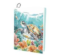 CRASPIRE Funda Elástica de Nailon para Libros Diseño de Tortuga con Diseño de Animales Marinos Y Océanos Lavable Reutilizable para Libros de Tapa Dura de 9x11 Pulgada Regalo de Libro de Texto