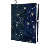 CRASPIRE Funda Elástica para Libros con Diseño de Estrellas Constelación Galaxia Espacio Elástica Reutilizable Lavable Funda Protectora de Nailon Grande Fundas para Cuadernos de 9 x 14 Pulgada