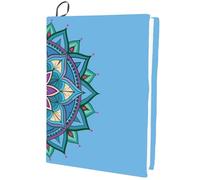 CRASPIRE Funda Elástica para Libros con Diseño de Mandalas, con Diseño Floral de Flores Azules, Lavable, Reutilizable, de Nailon, para Libros de Tapa Dura de 9x11 pulgada, Regalo de Libro de Texto