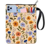 CRASPIRE Funda floral para libros, protector de libros de flores, tapa blanda, tela lavable con cremallera y bolsillo extra en la manga, funda bohemia para cuadernos, amantes de los libros, compañeros