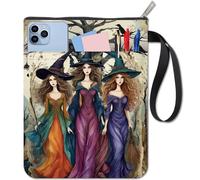 CRASPIRE Funda Libro Bruja 11x86 Pulgada Personalidad Halloween Tela Mágica Bolsillo Lavable Reutilizable Doble Cara Protector Cuaderno Bolsillo Bolsa Cremallera Amantes los Libros Regalos Ratones
